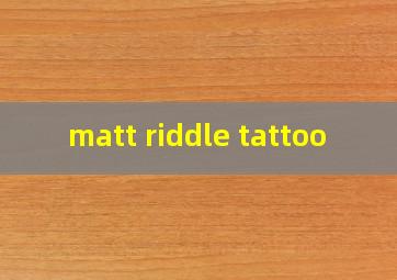  matt riddle tattoo
